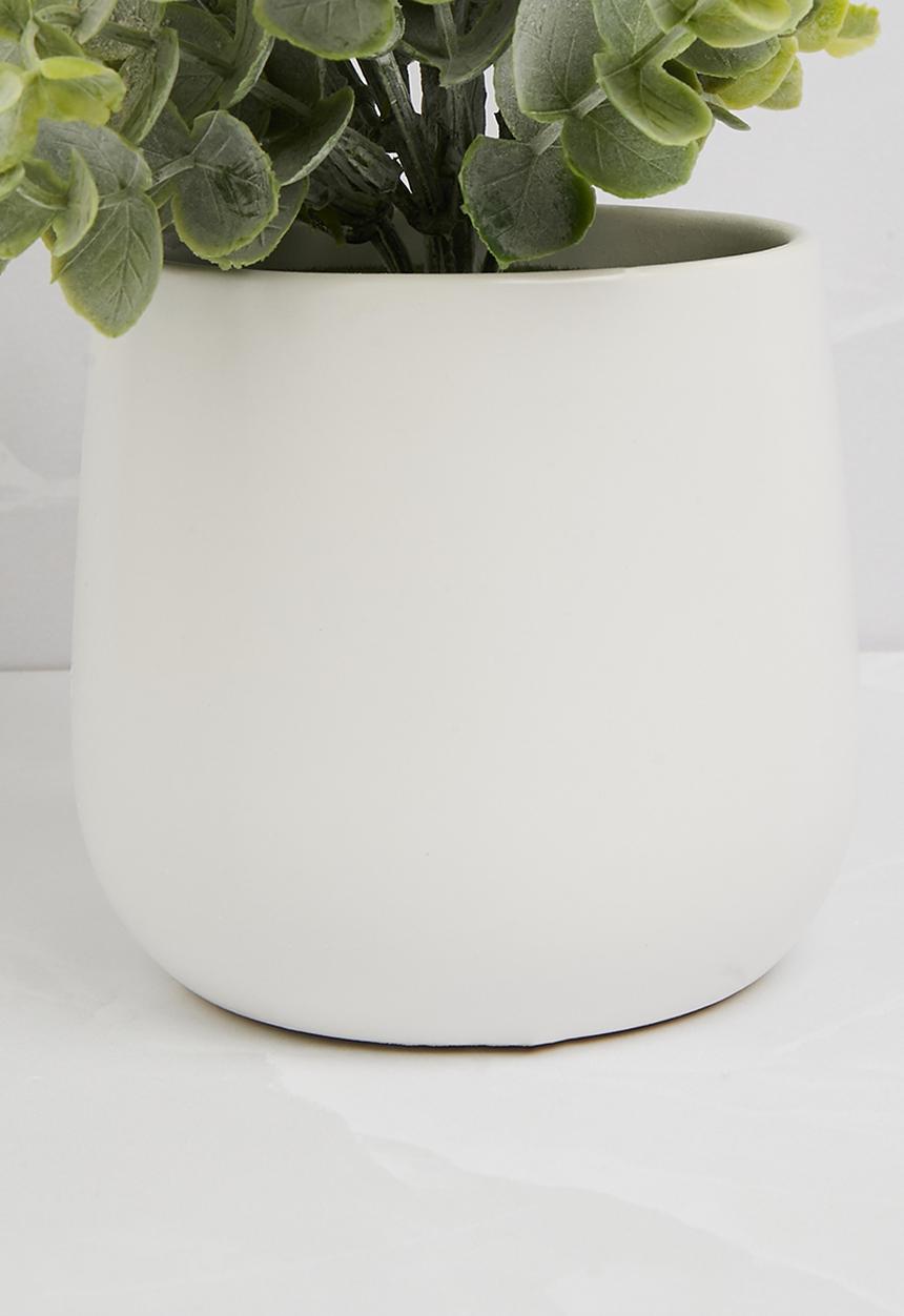 Sixth Floor - Artifical plant ceramic white cermaic pot