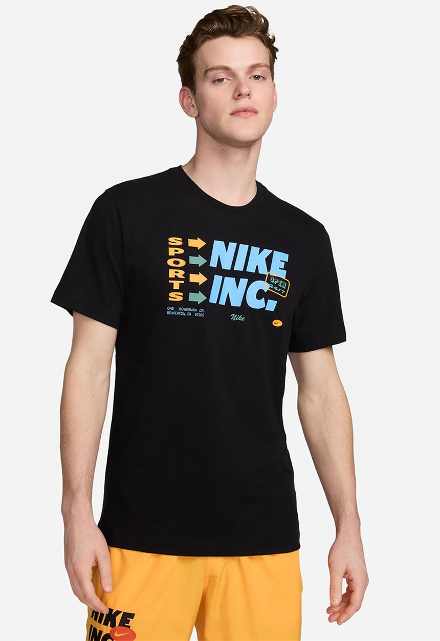 Nike -  Dri-FIT Fitness  3mo slub gfx t-shirt - black