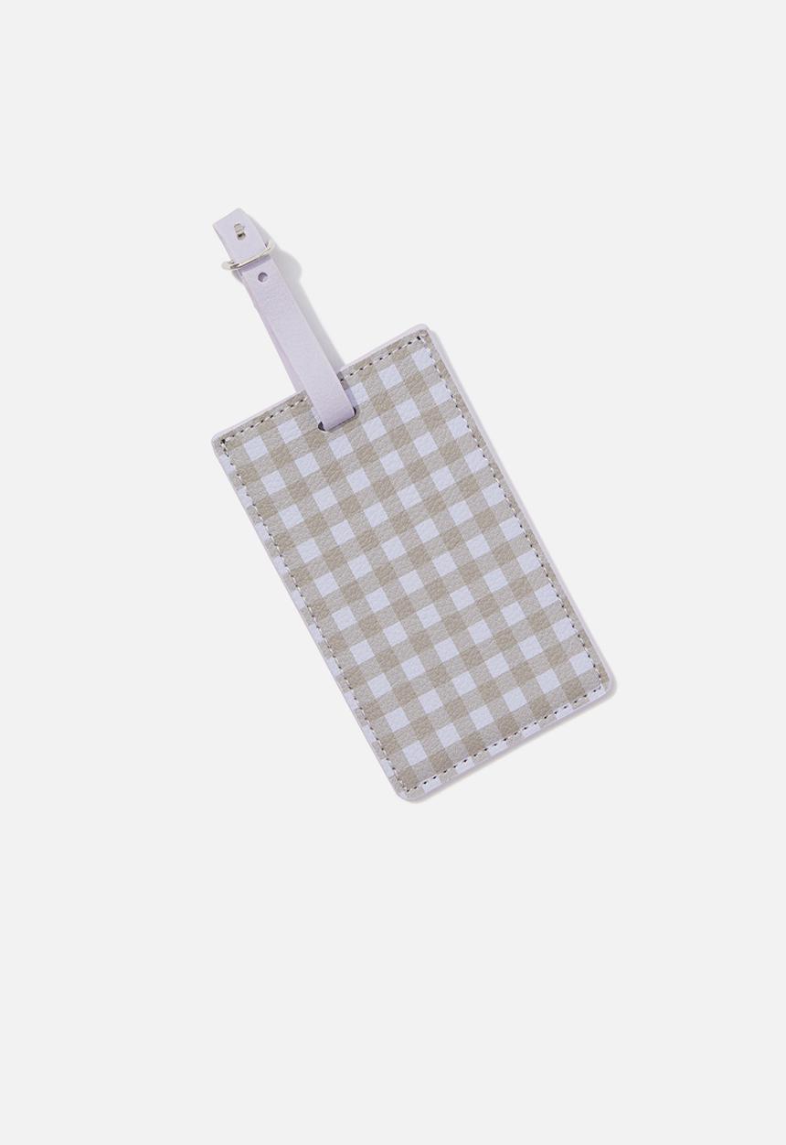 Typo - Off the grid luggage tag - gingham/soft lilac