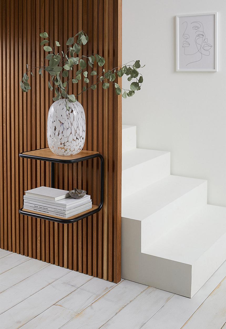 H&M - Patterned large glass vase - clear glass white