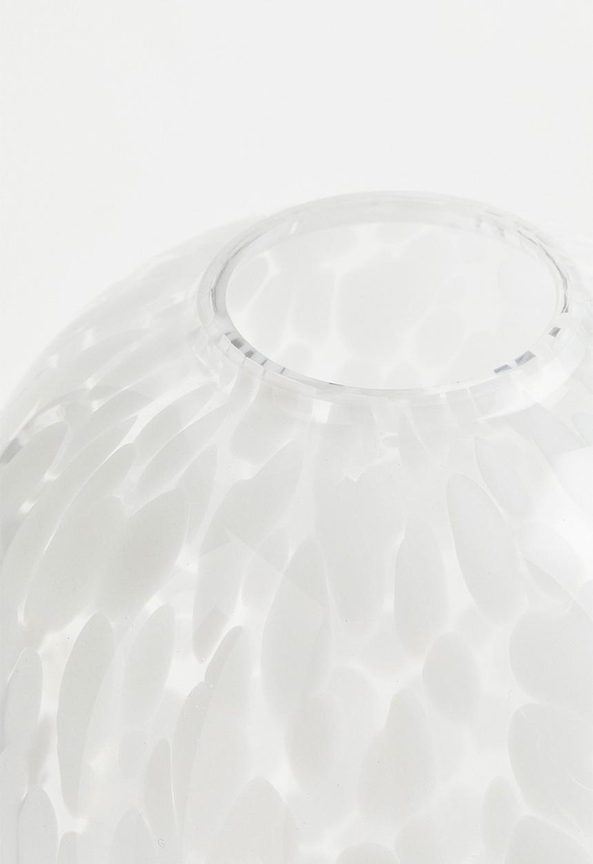 H&M - Patterned large glass vase - clear glass white