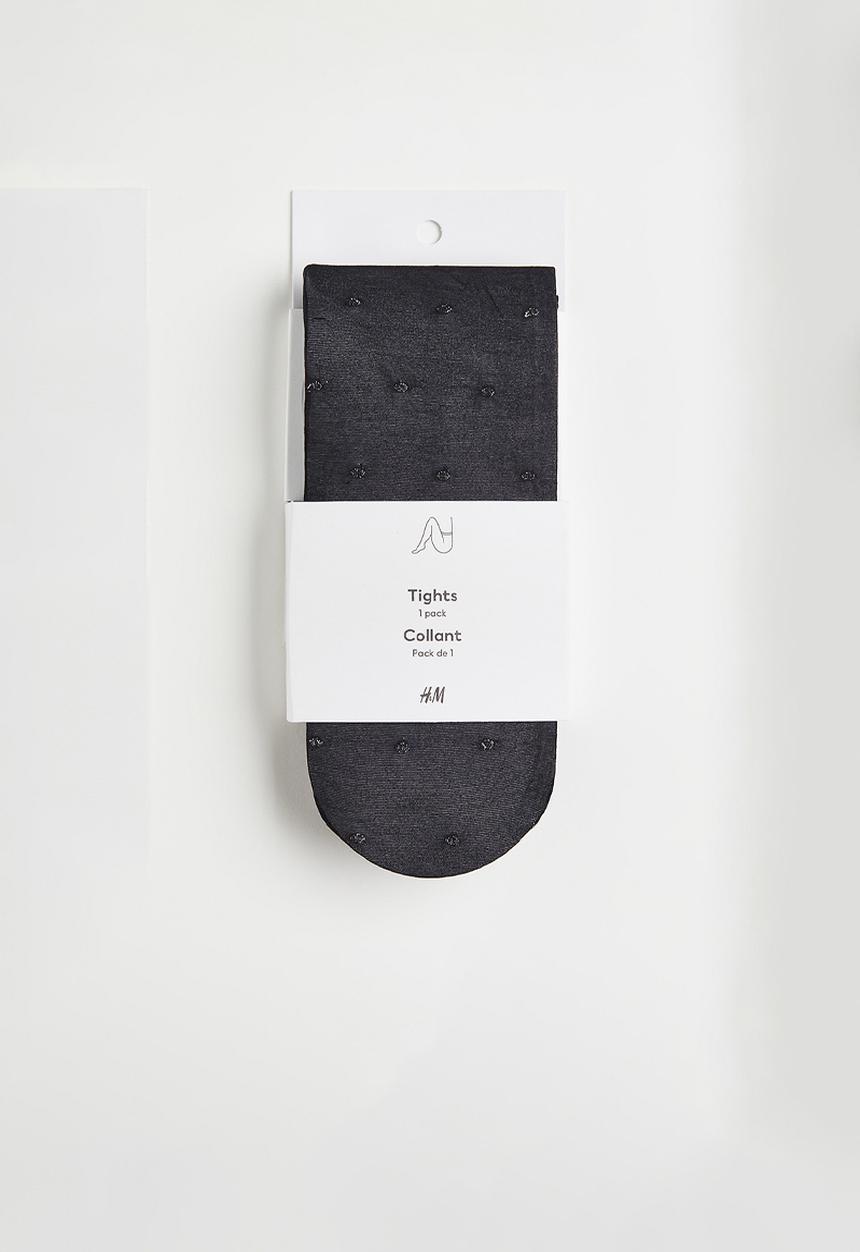 H&M - 20 Denier tights - black patterned