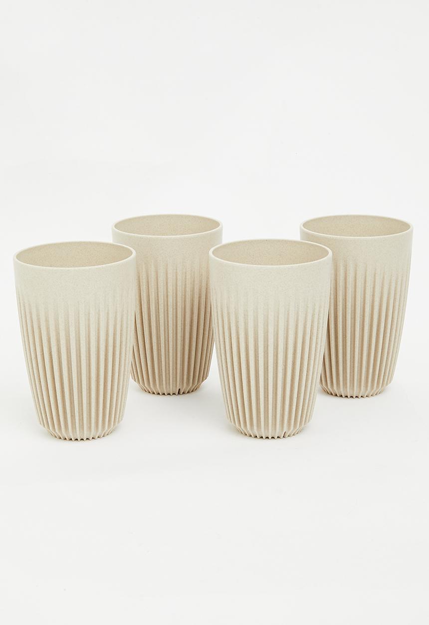 Huskee - Huskee Cup 350ml, Set of 4 - Natural