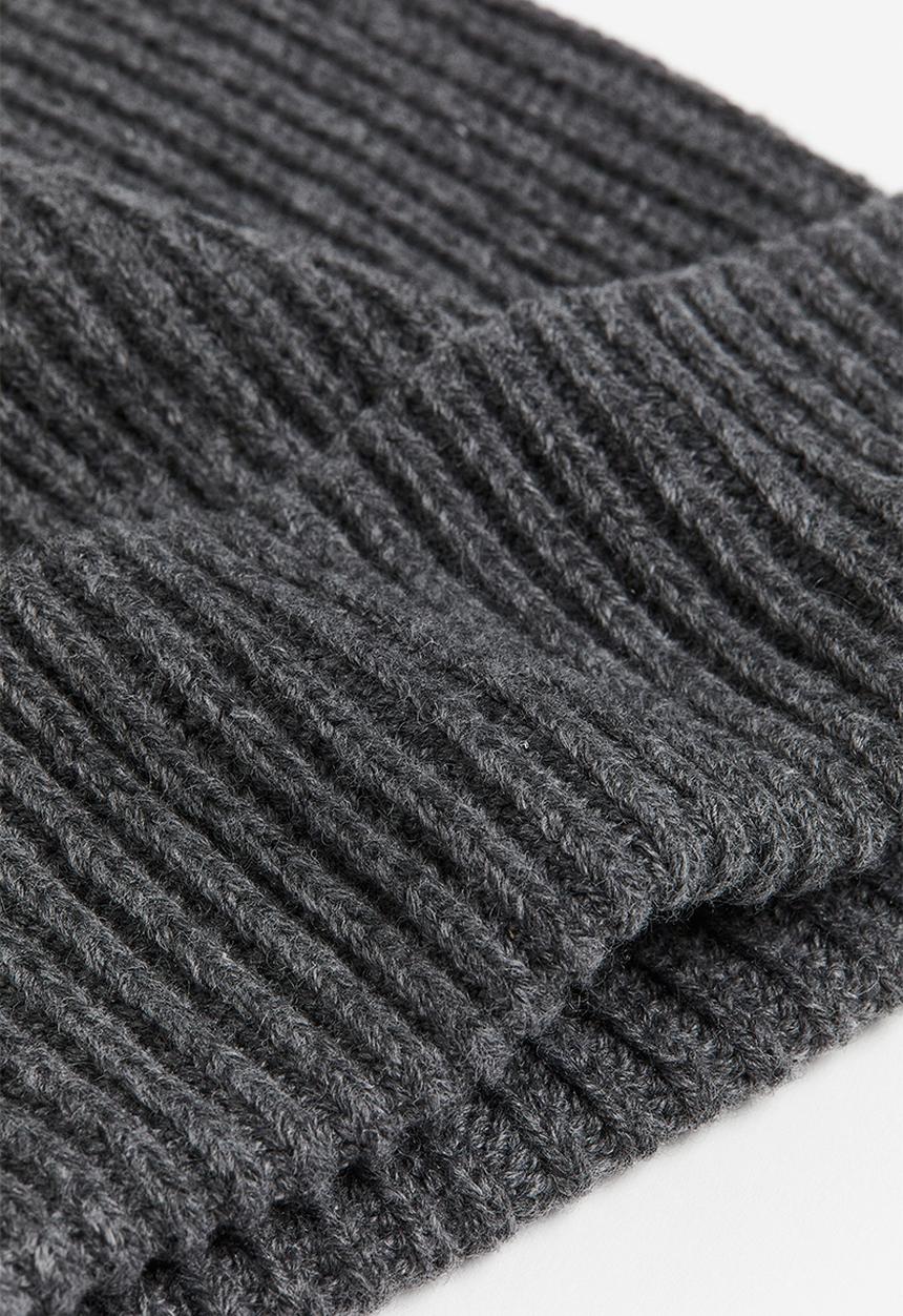 H&M - Rib-knit hat - dark grey