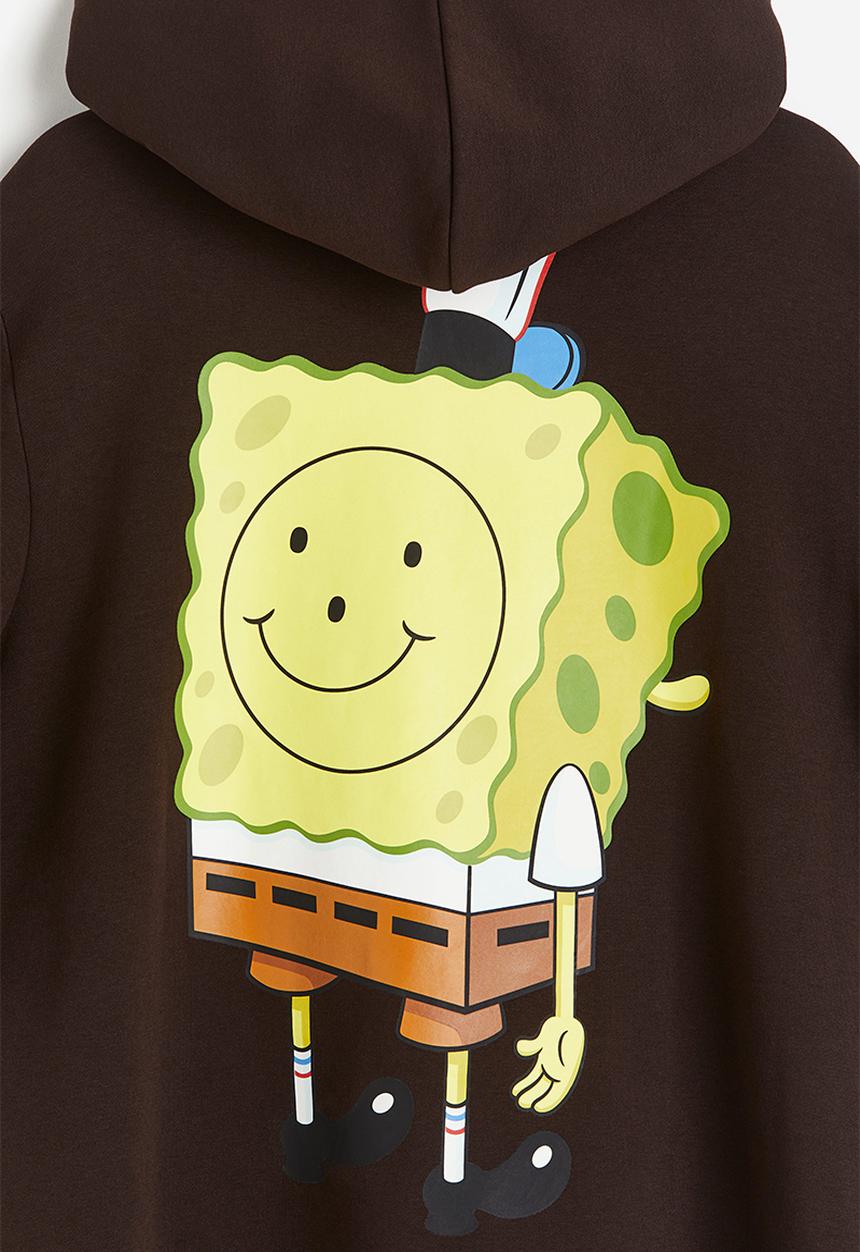 H&M - Regular fit hoodie - brown/spongebob