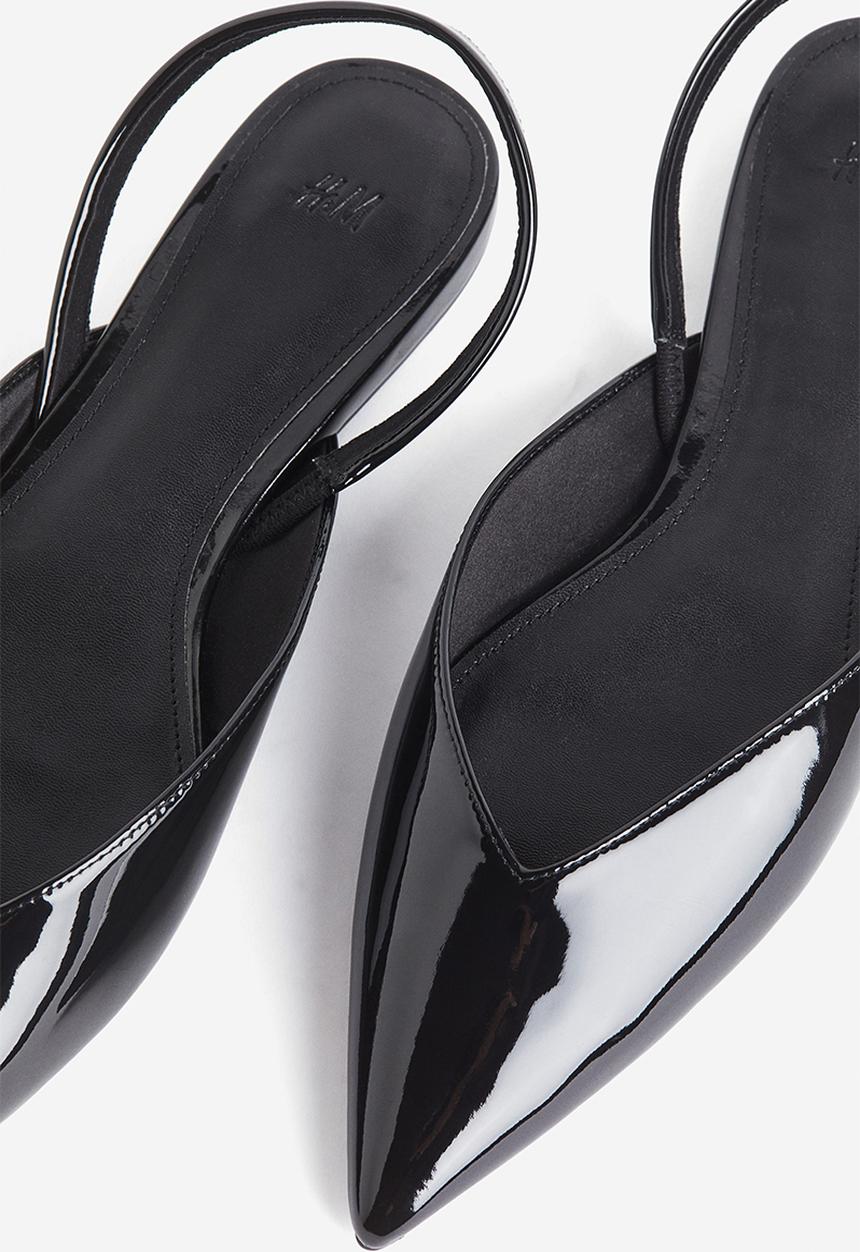 H&M - Patent slingbacks - black