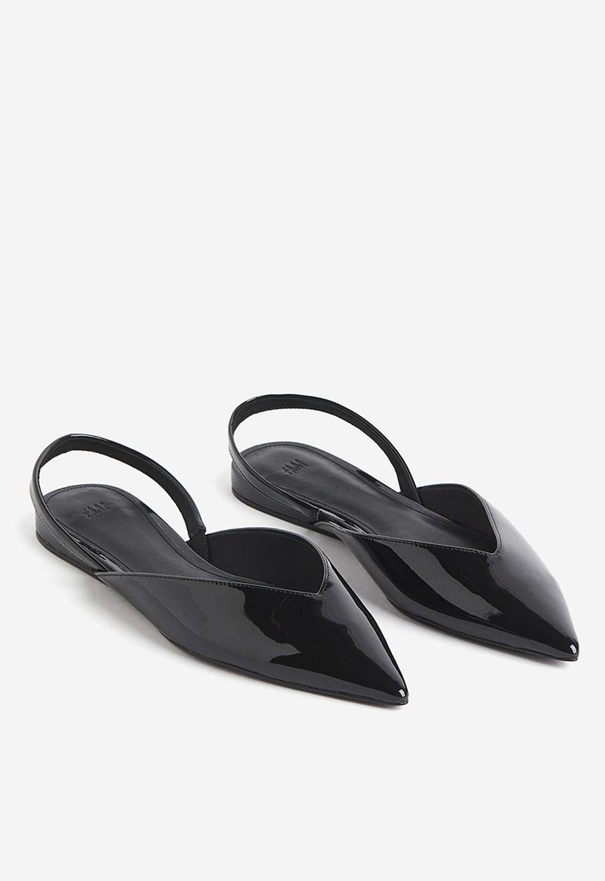 H&M - Patent slingbacks - black