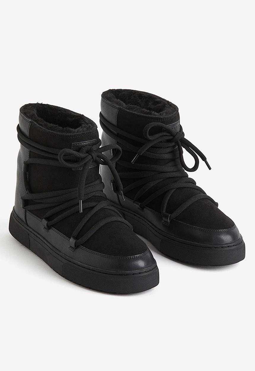 H&M - Laced padded boots - black