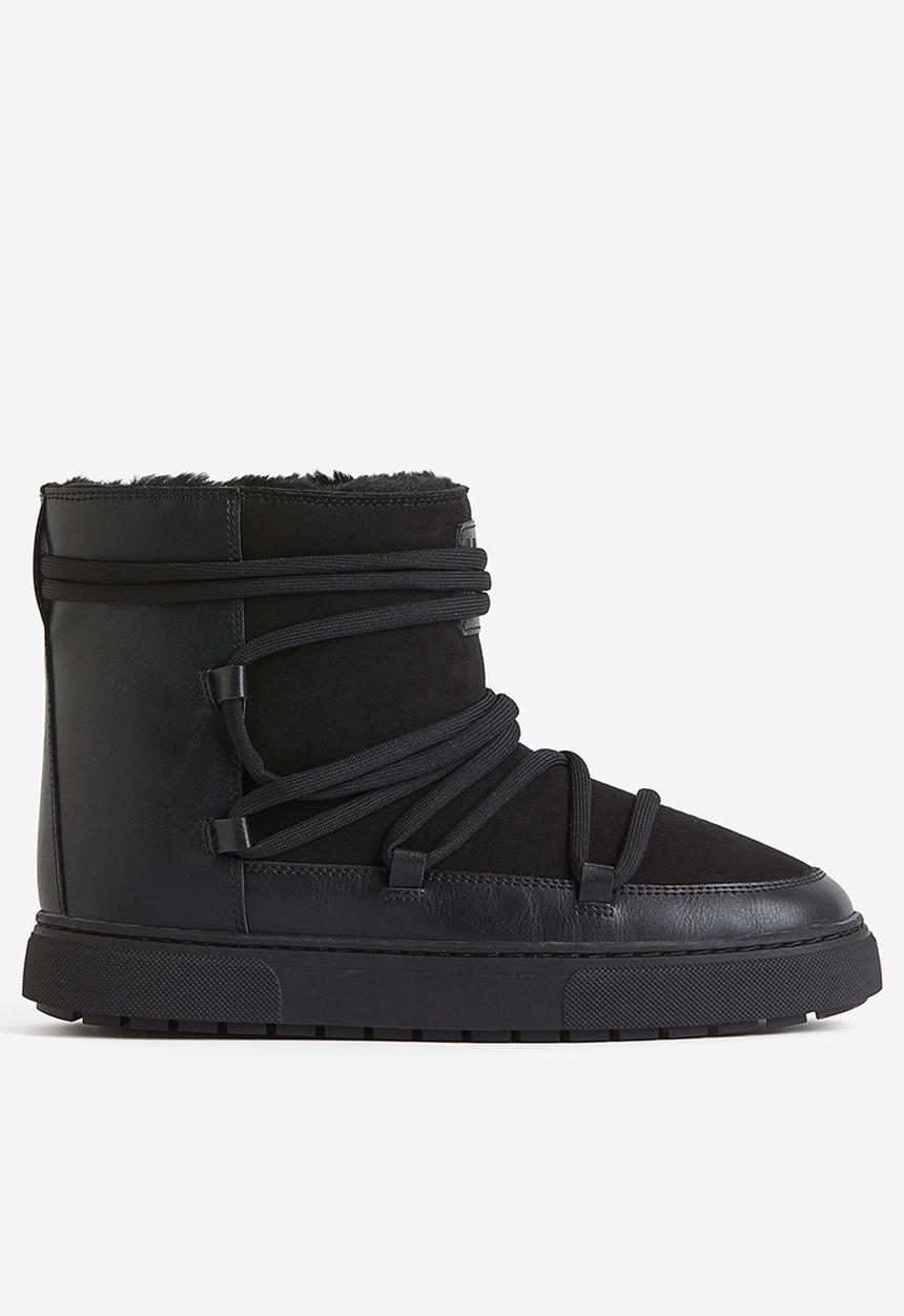 H&M - Laced padded boots - black