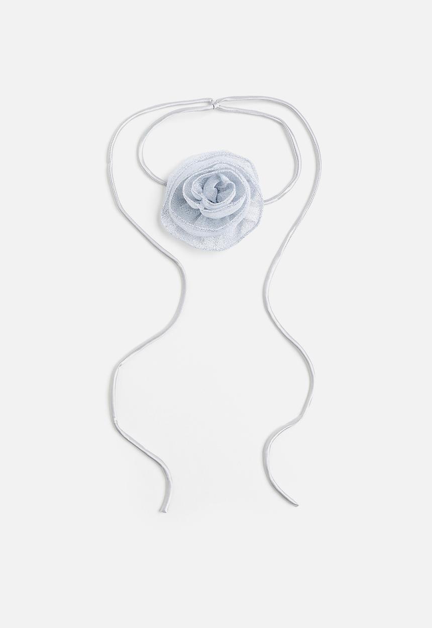 H&M - Appliquéd scarf necklace - silver