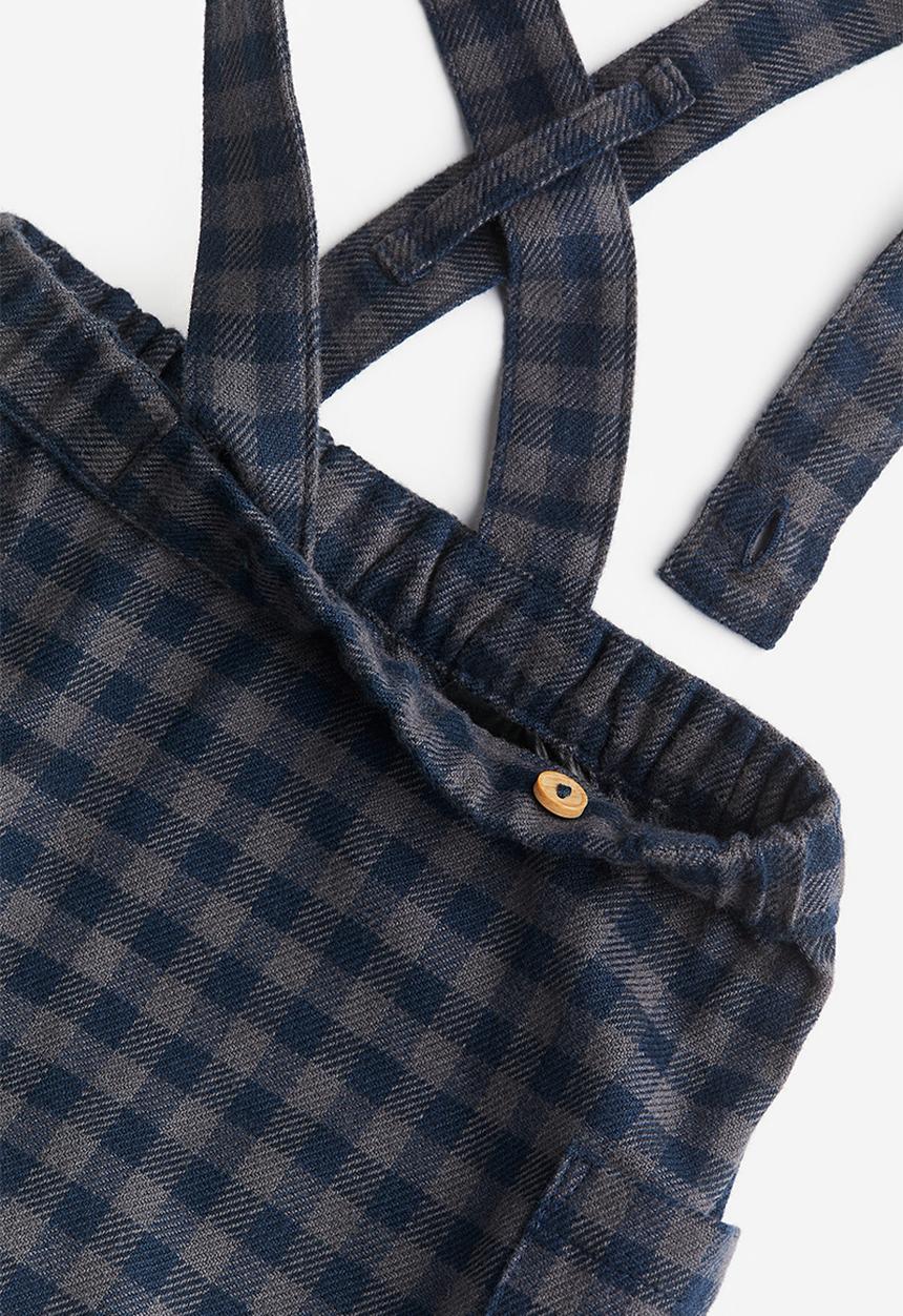 H&M - 2 piece cotton set - dark grey checked