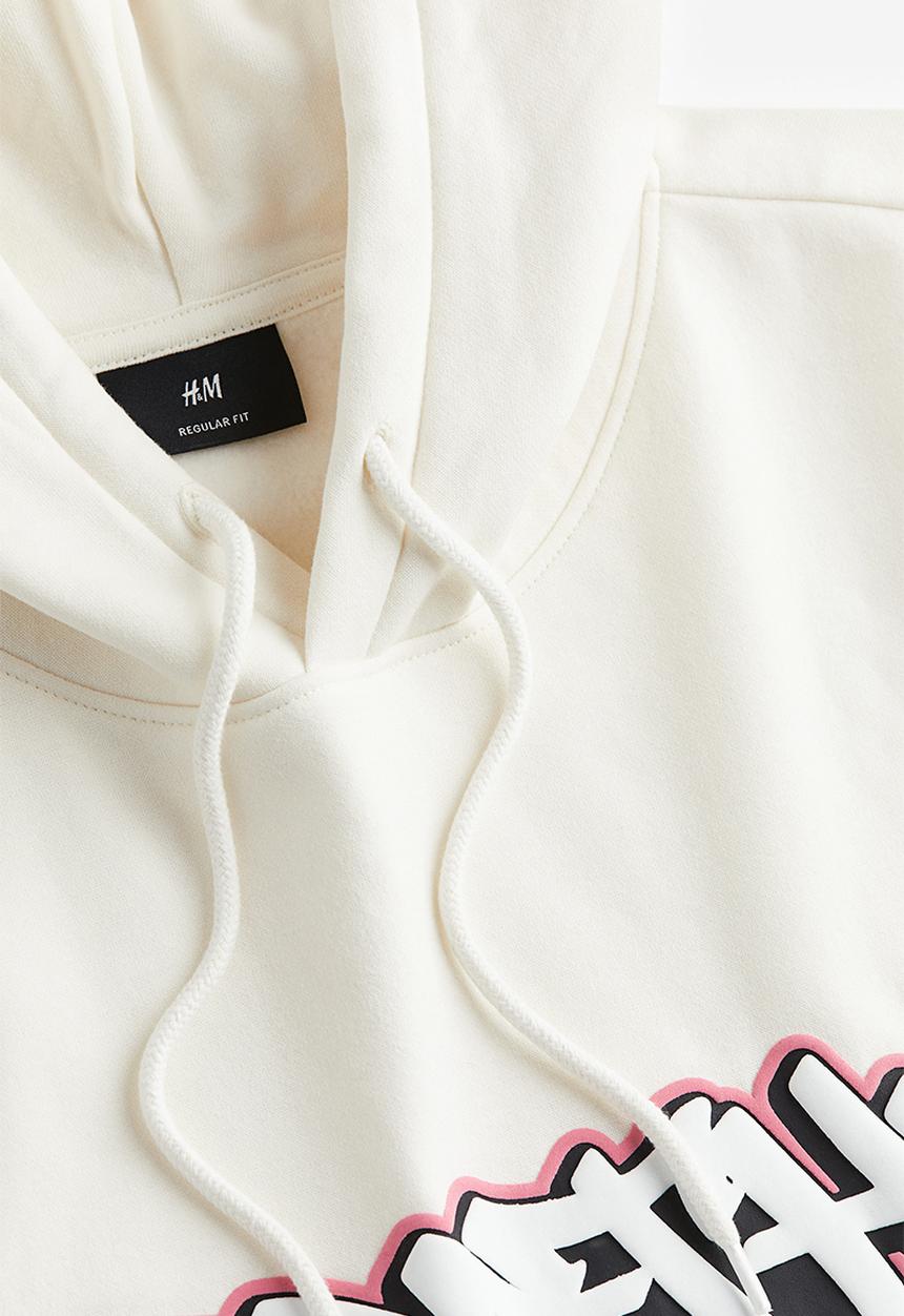 H&M - Regular fit hoodie - cream/breathe