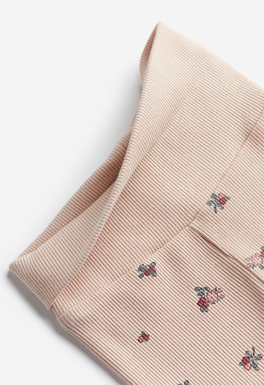 H&M - 2 piece cotton set - dusty pink floral