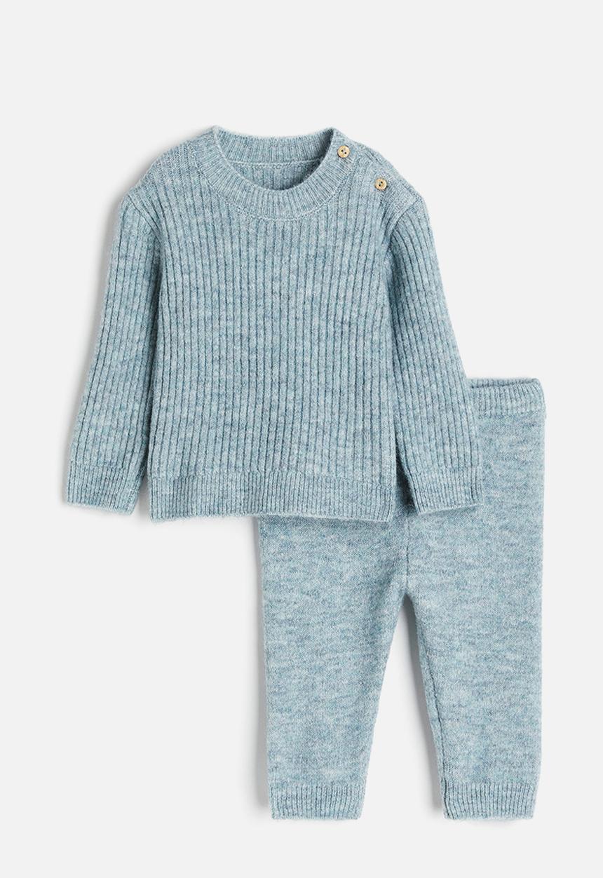 H&M - 2 piece knitted set - blue marl 