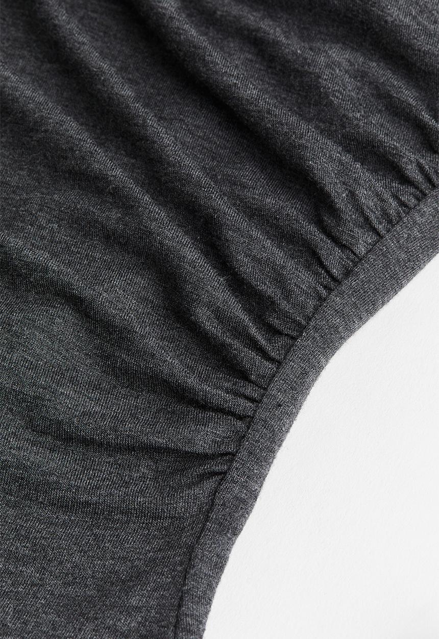 H&M - Jersey wrap top - dark grey marl