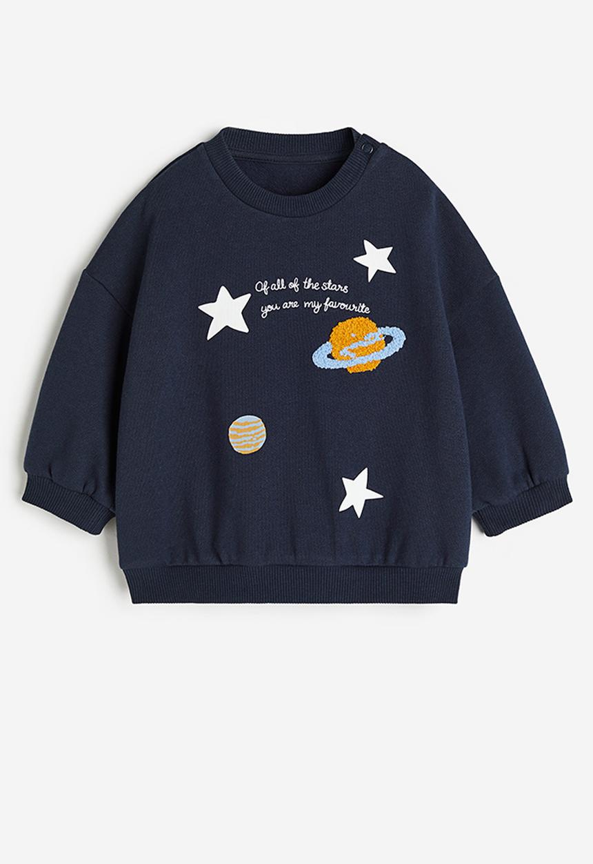 H&M - Appliquéd sweatshirt - blue multi