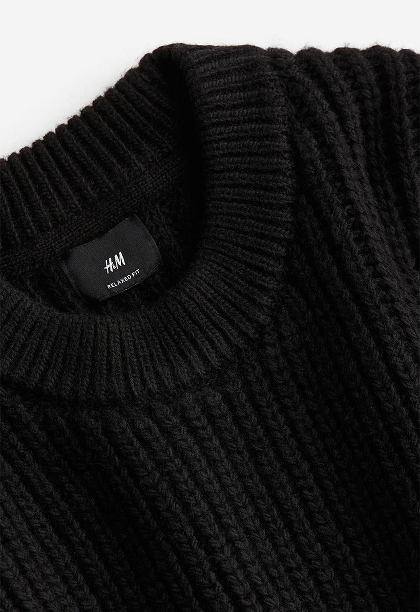 H&M - Loose fit rib-knit jumper - black