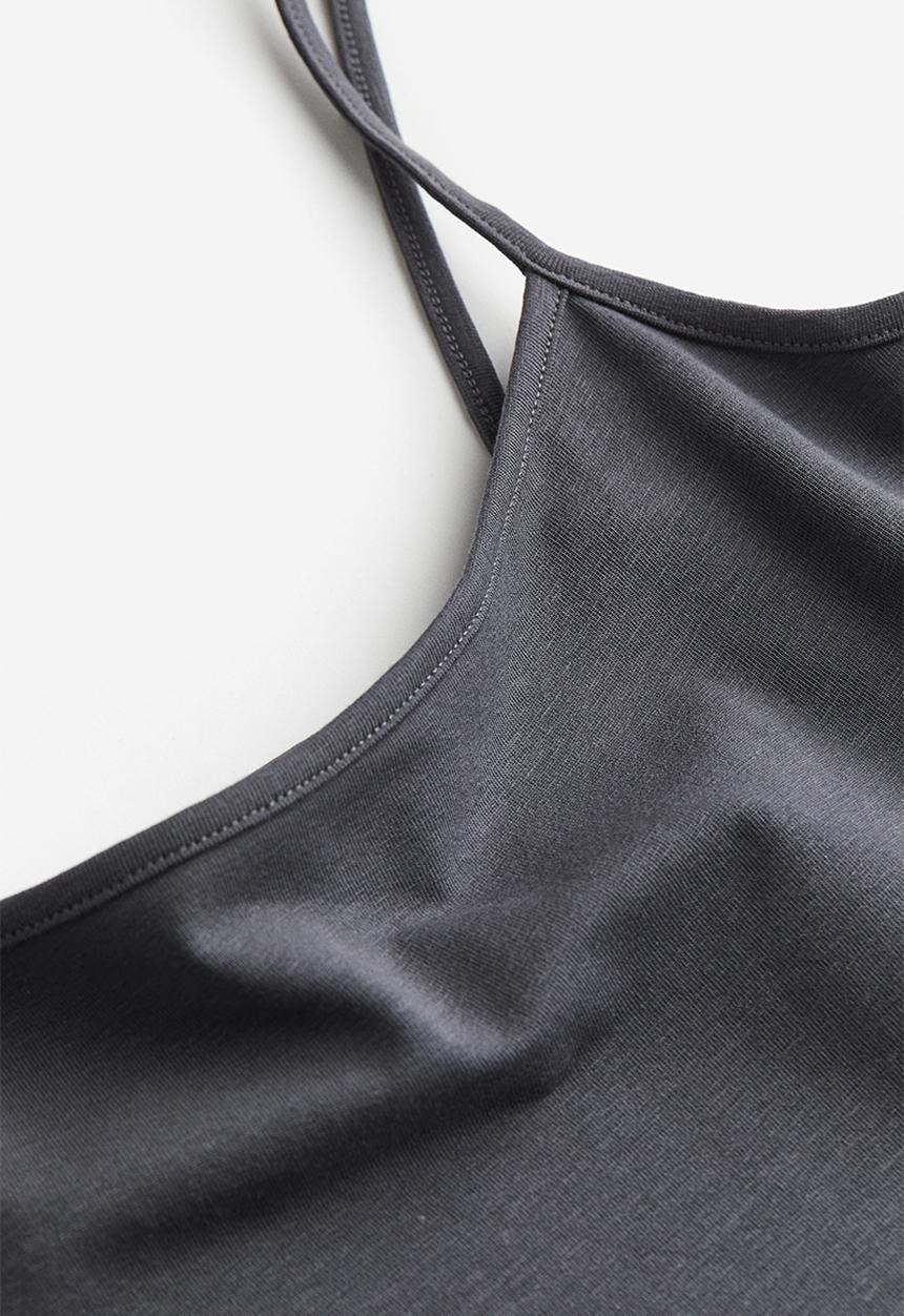H&M - Jersey strappy dress - dark grey