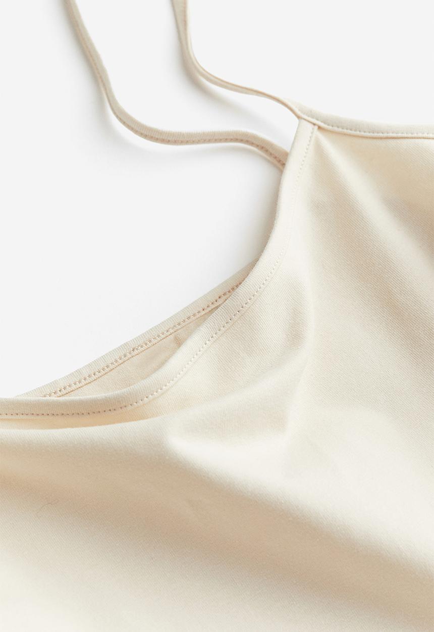 H&M - Jersey strappy dress - light beige 