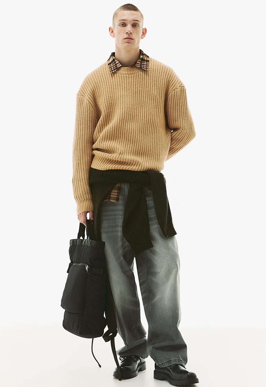 H&M - Loose fit rib-knit jumper - dark beige