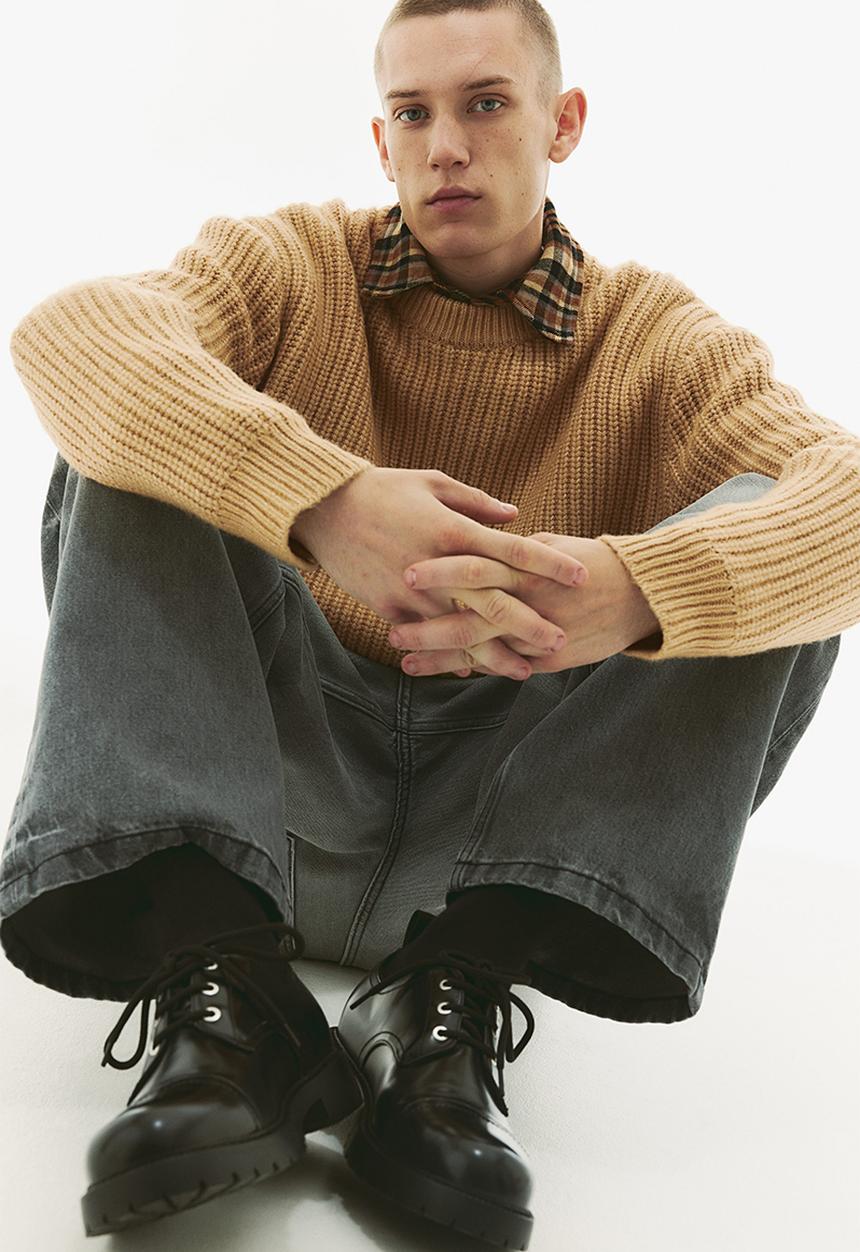 H&M - Loose fit rib-knit jumper - dark beige
