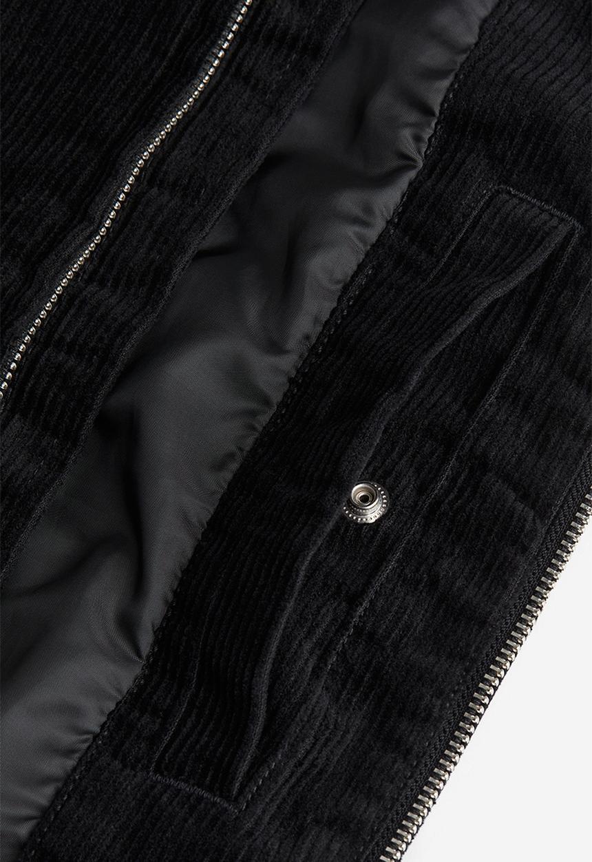 H&M - Loose fit corduroy shacket - black