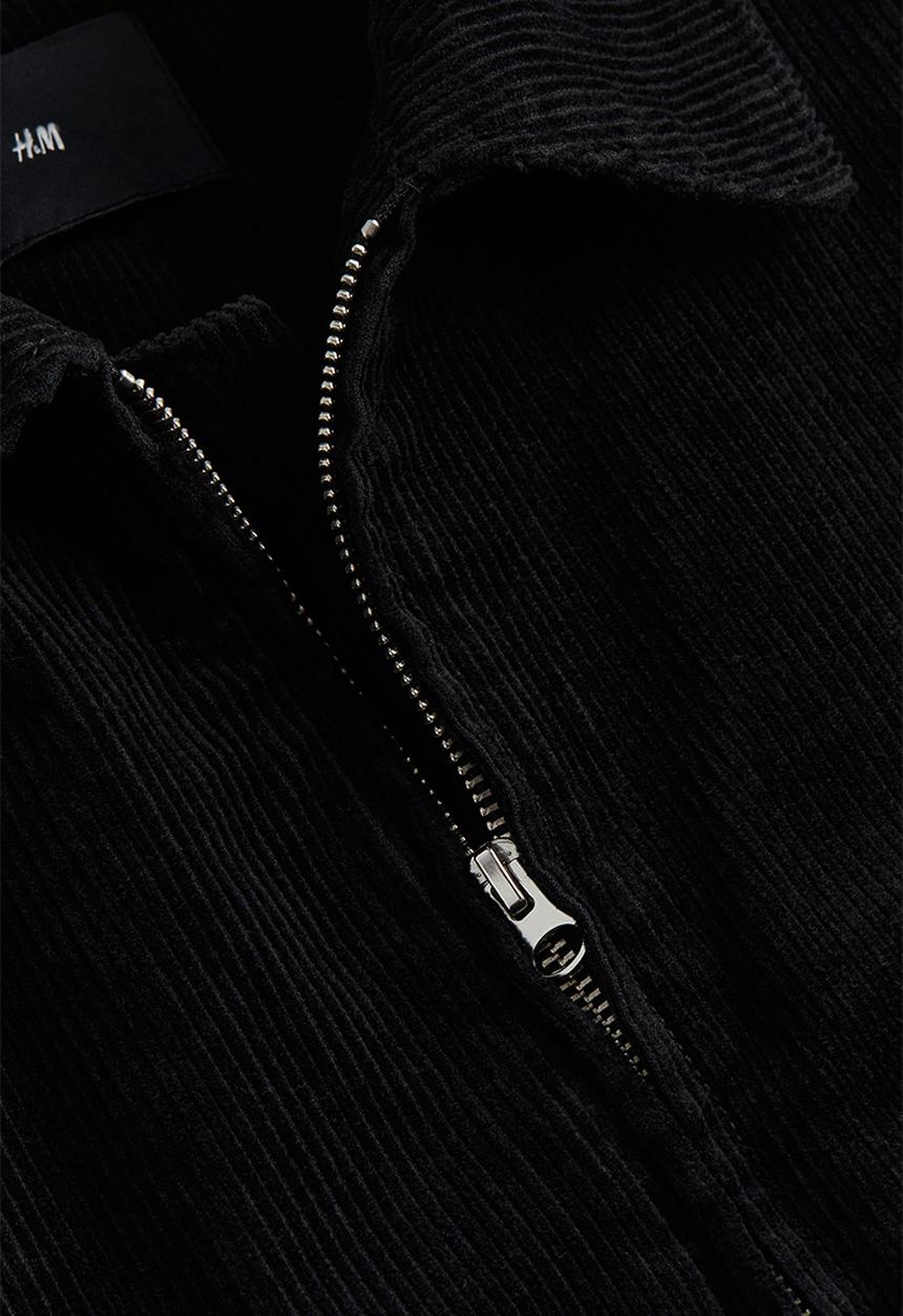 H&M - Loose fit corduroy shacket - black