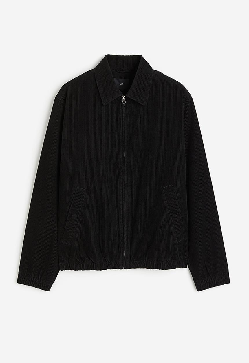 H&M - Loose fit corduroy shacket - black