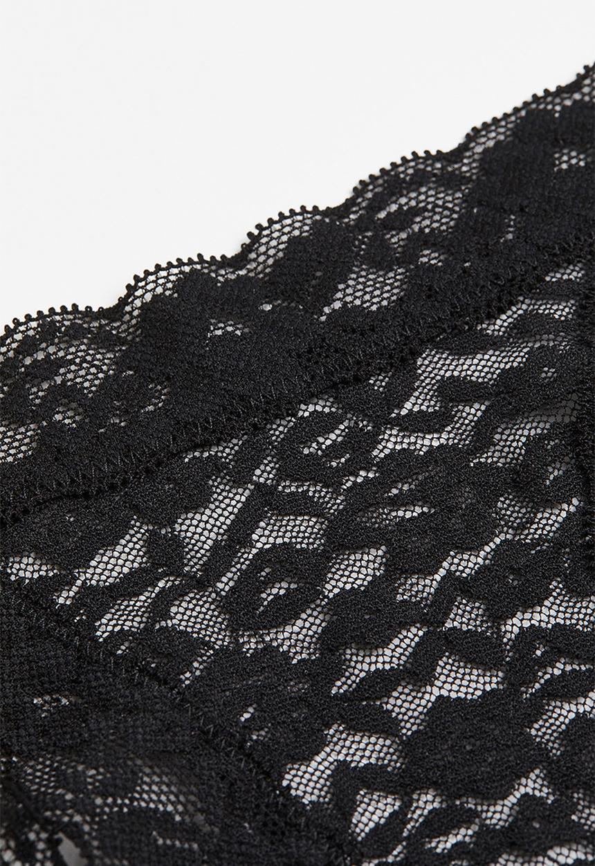 H&M - 3 pack lace thong briefs - black