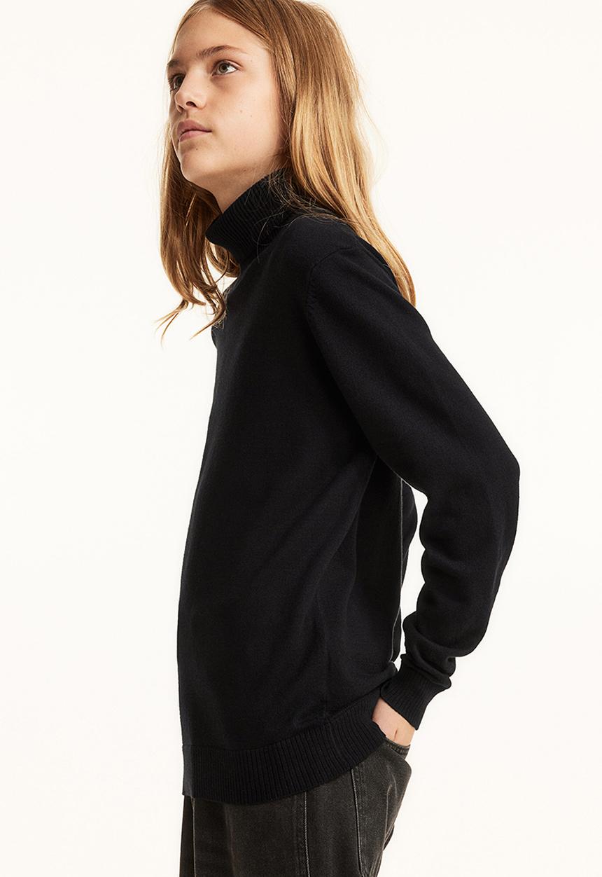 H&M - Cotton polo-neck jumper - black