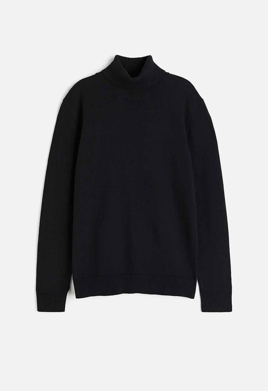 H&M - Cotton polo-neck jumper - black