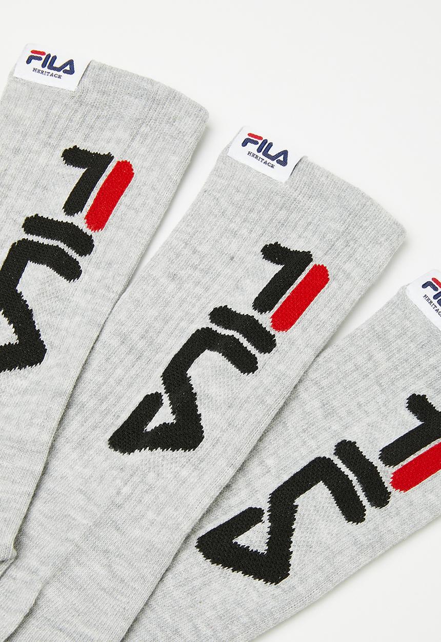 FILA - Kaden tube sock mens 3 pack - grey melange