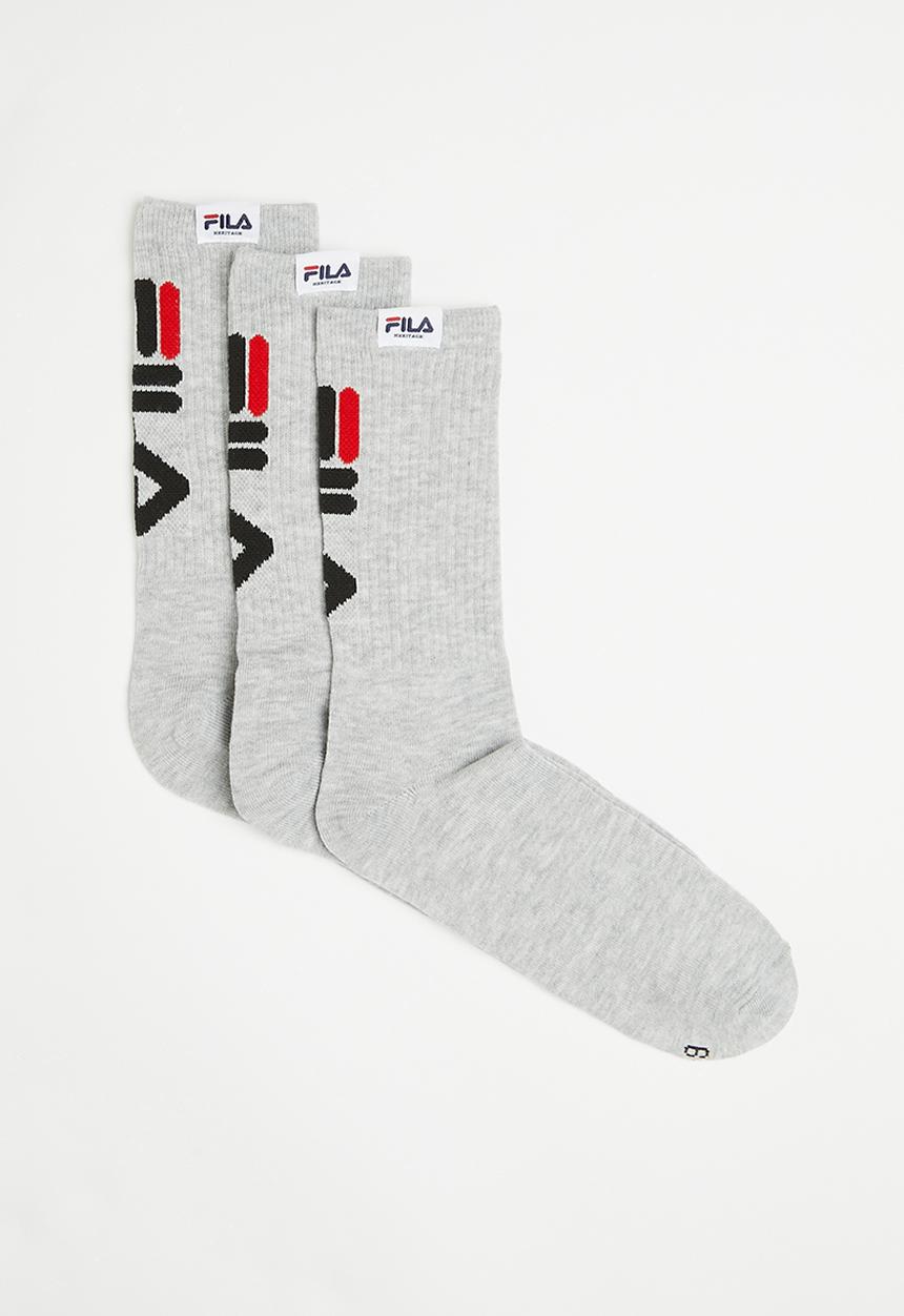 FILA - Kaden tube sock mens 3 pack - grey melange