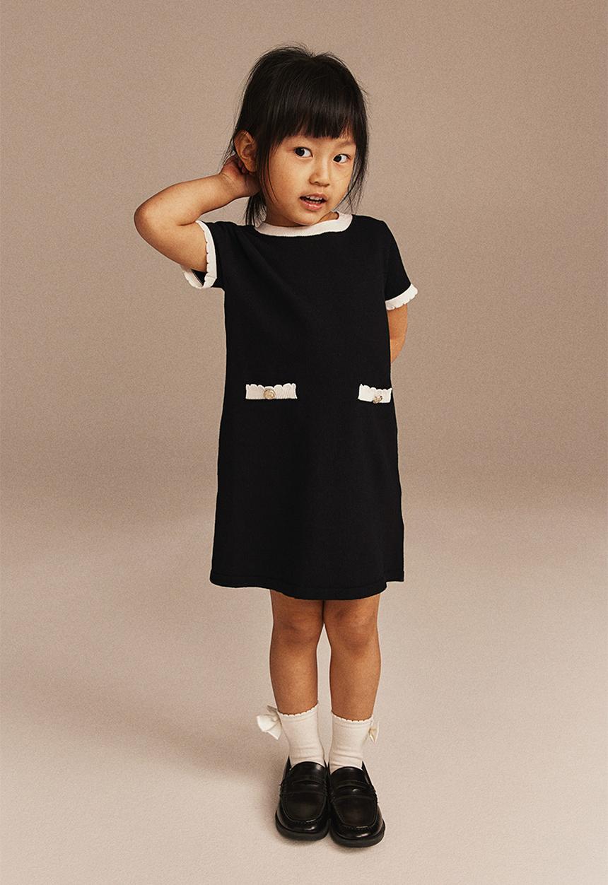 H&M - Fine-knit cotton dress - black