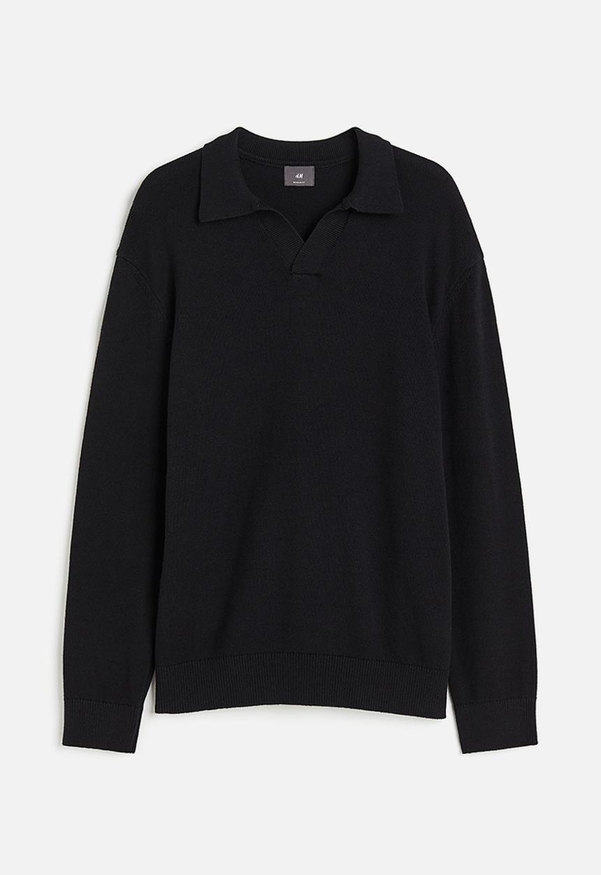 H&M - Regular fit cotton polo shirt - black