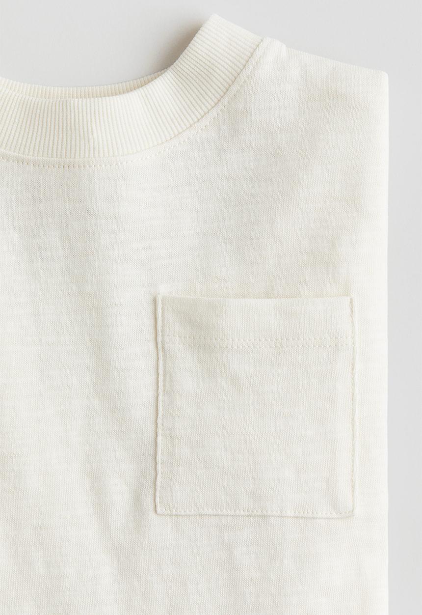 H&M - Long-sleeved slub jersey t-shirt - white