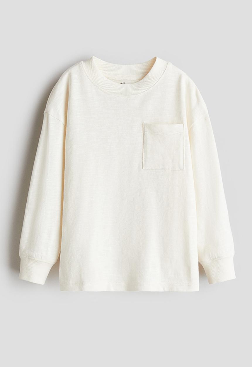 H&M - Long-sleeved slub jersey t-shirt - white