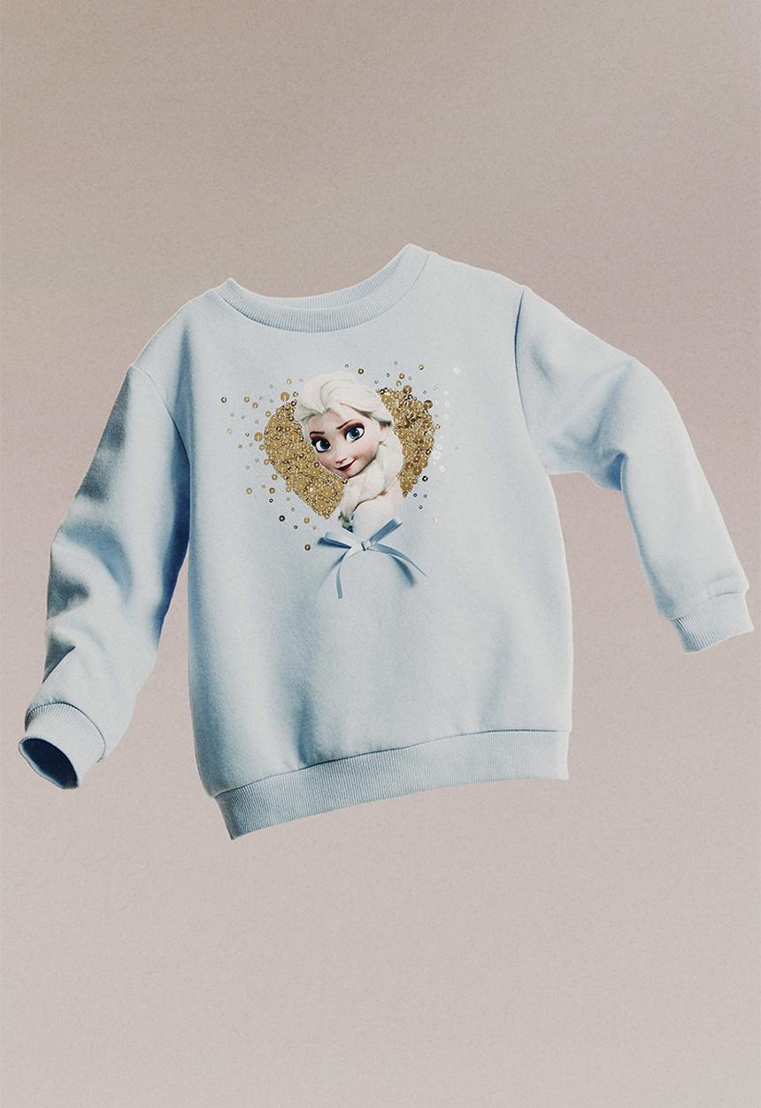 H&M - Printed sweatshirt - light blue & frozen