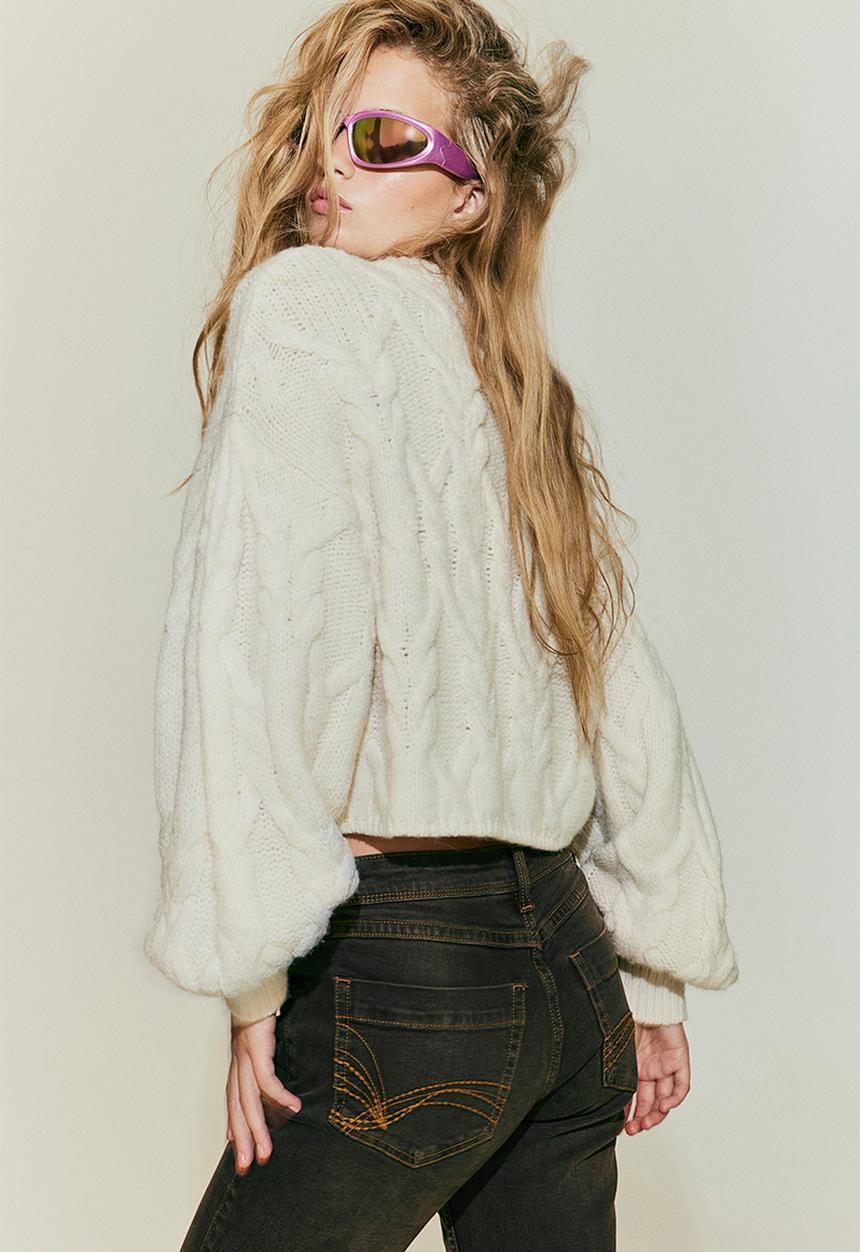 H&M - Flared low jeans - brown washed out