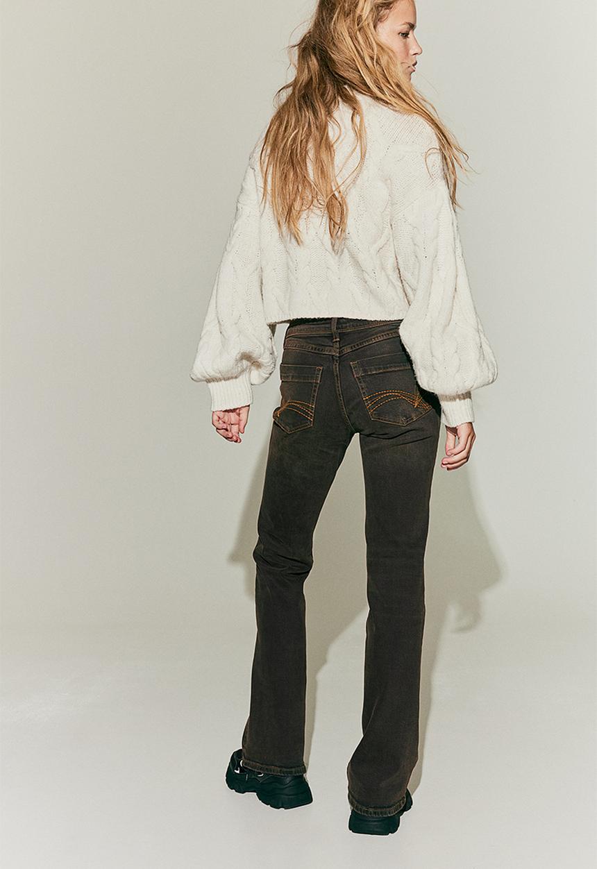 H&M - Flared low jeans - brown washed out