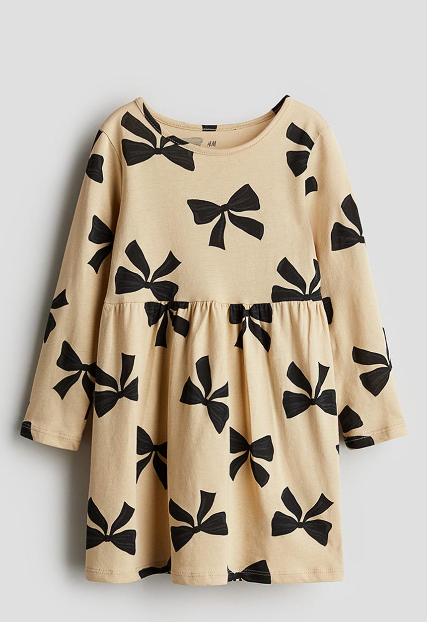 H&M - Patterned jersey dress - beige