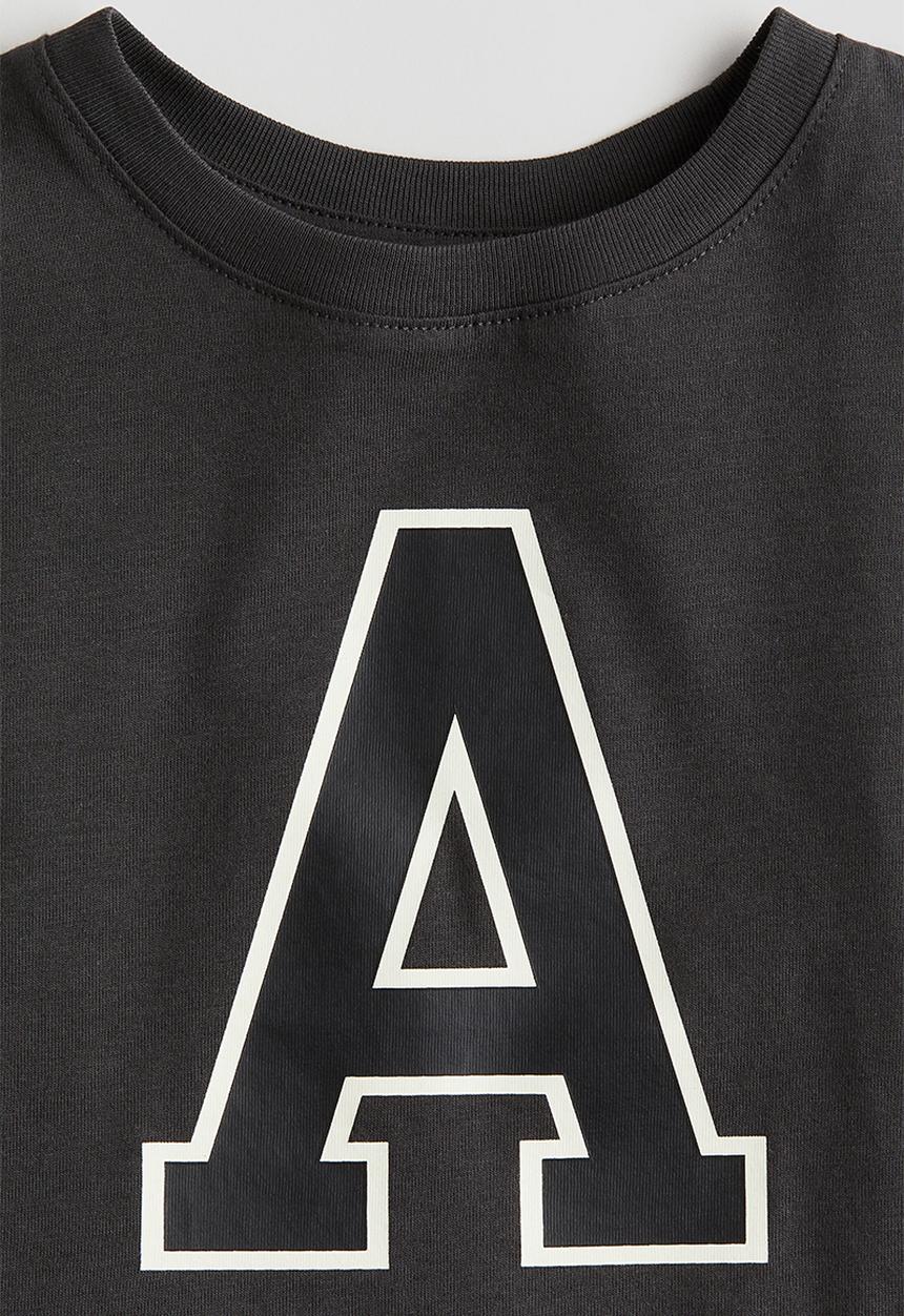 H&M - Printed long-sleeved t-shirt - dark grey