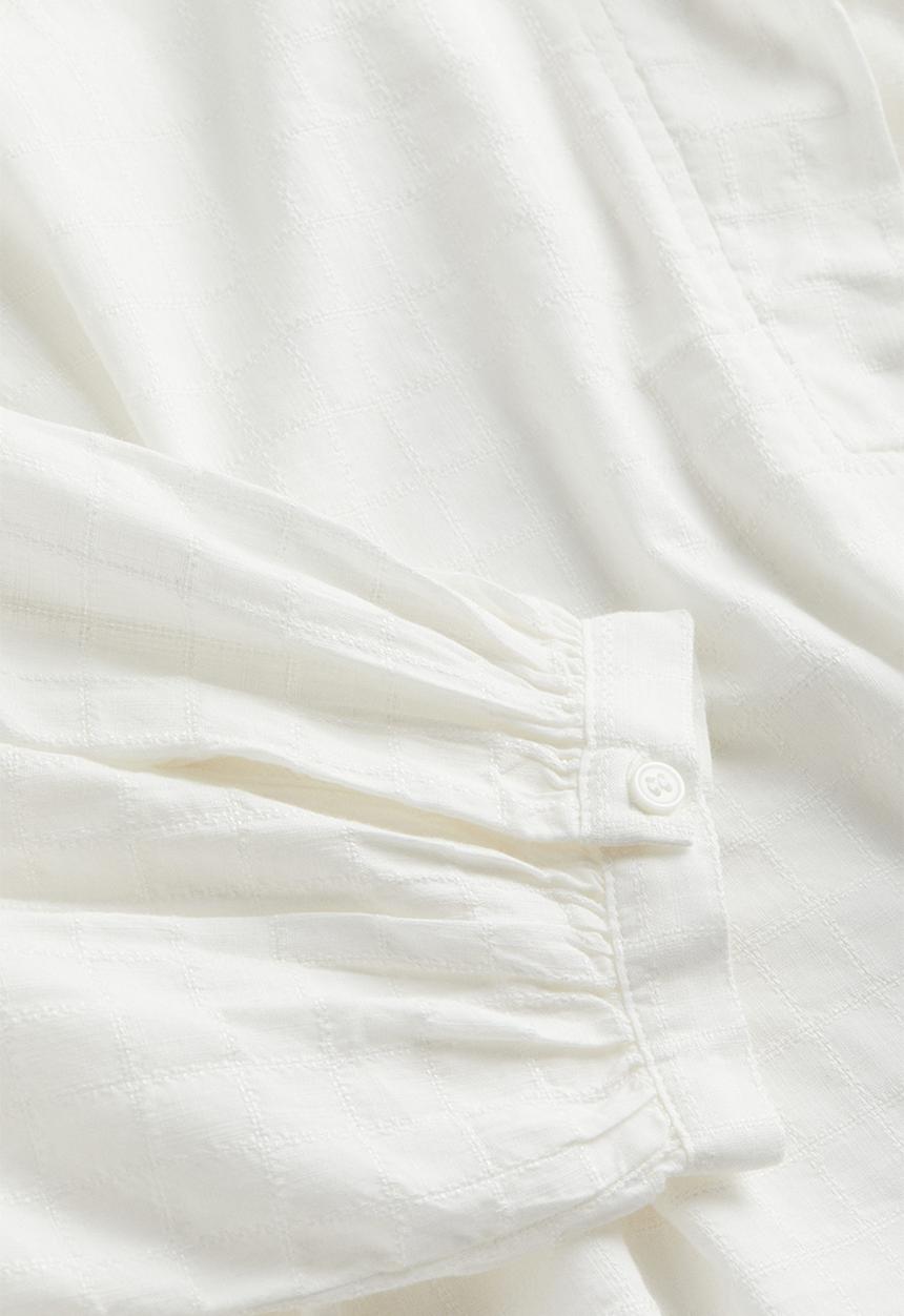 H&M - Balloon-sleeved blouse - white