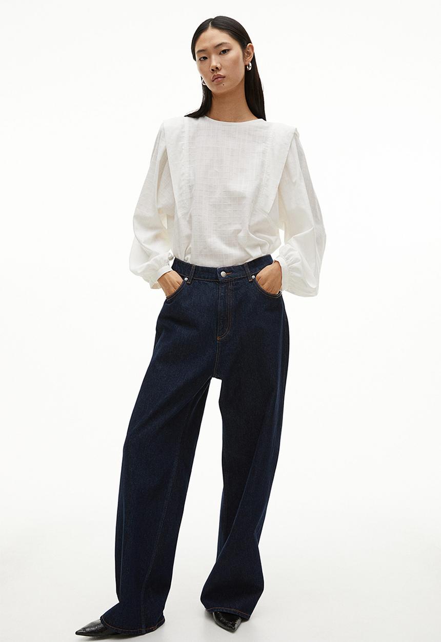 H&M - Balloon-sleeved blouse - white