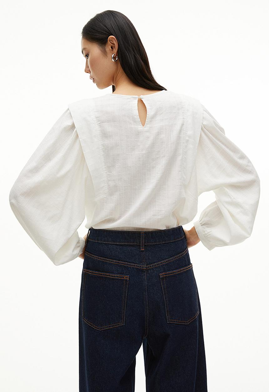 H&M - Balloon-sleeved blouse - white