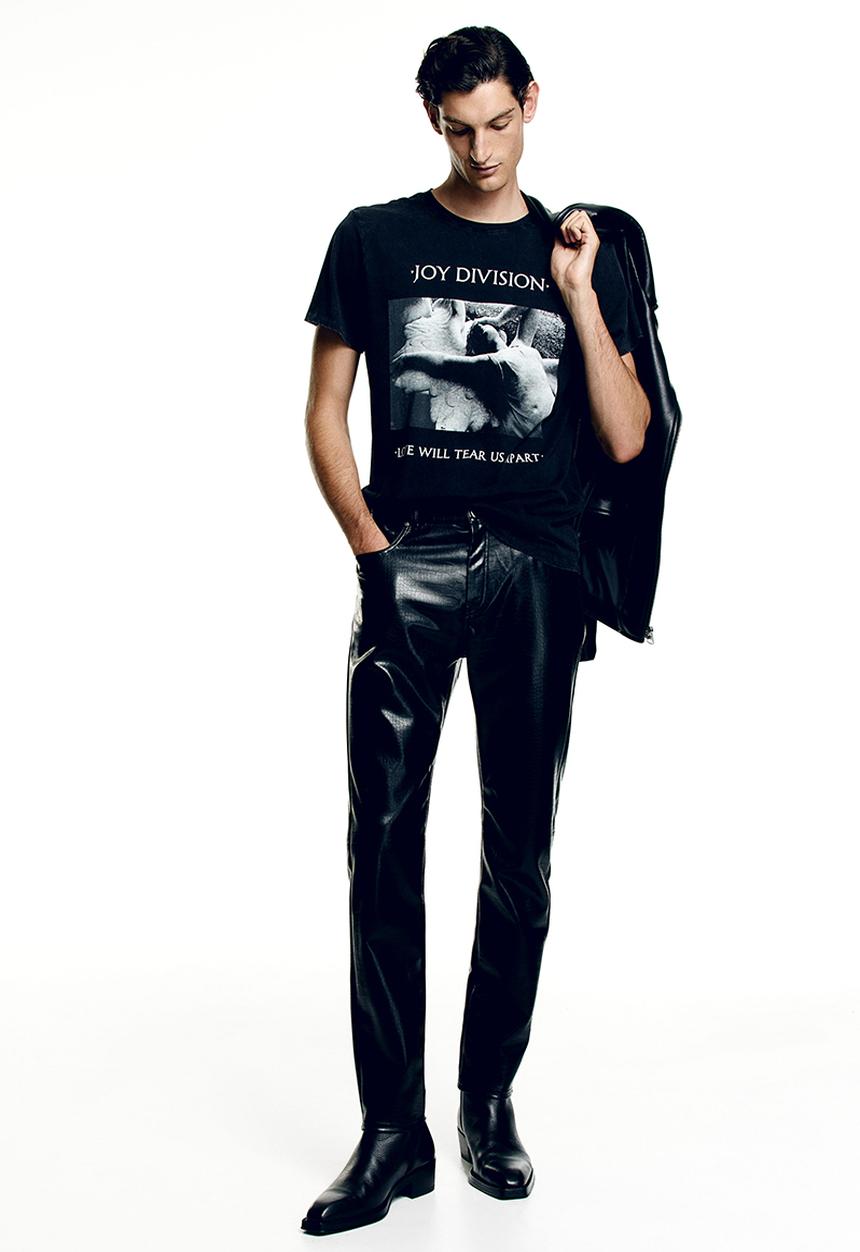 H&M - Regular fit printed t-shirt - black/joy division