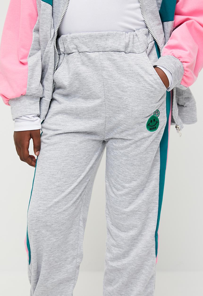 Pop Candy - Colour block track set - grey & pink