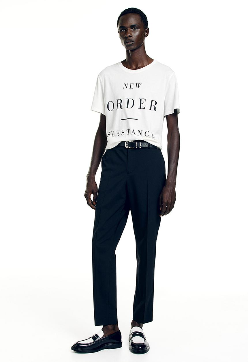 H&M - Regular fit printed t-shirt - cream/new order