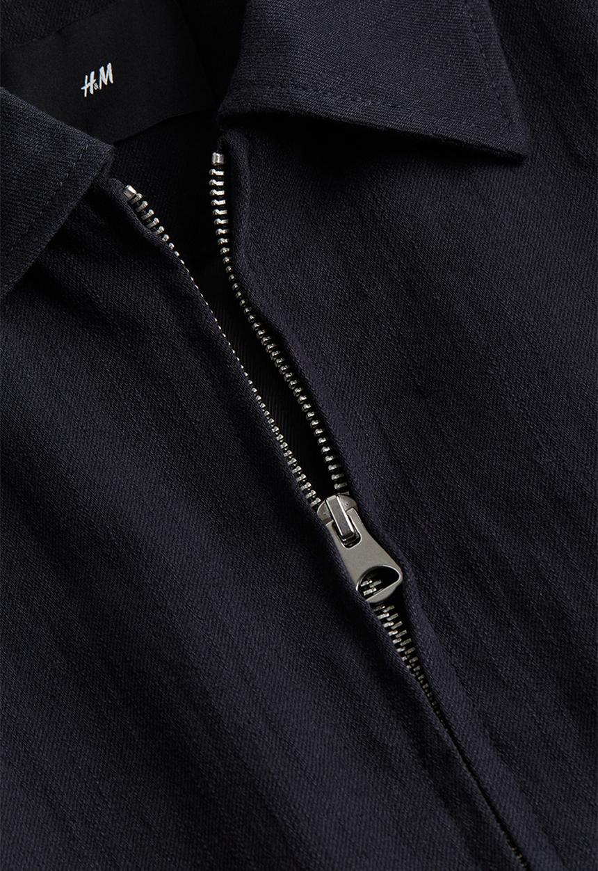 H&M - Regular fit linen-blend jacket - black