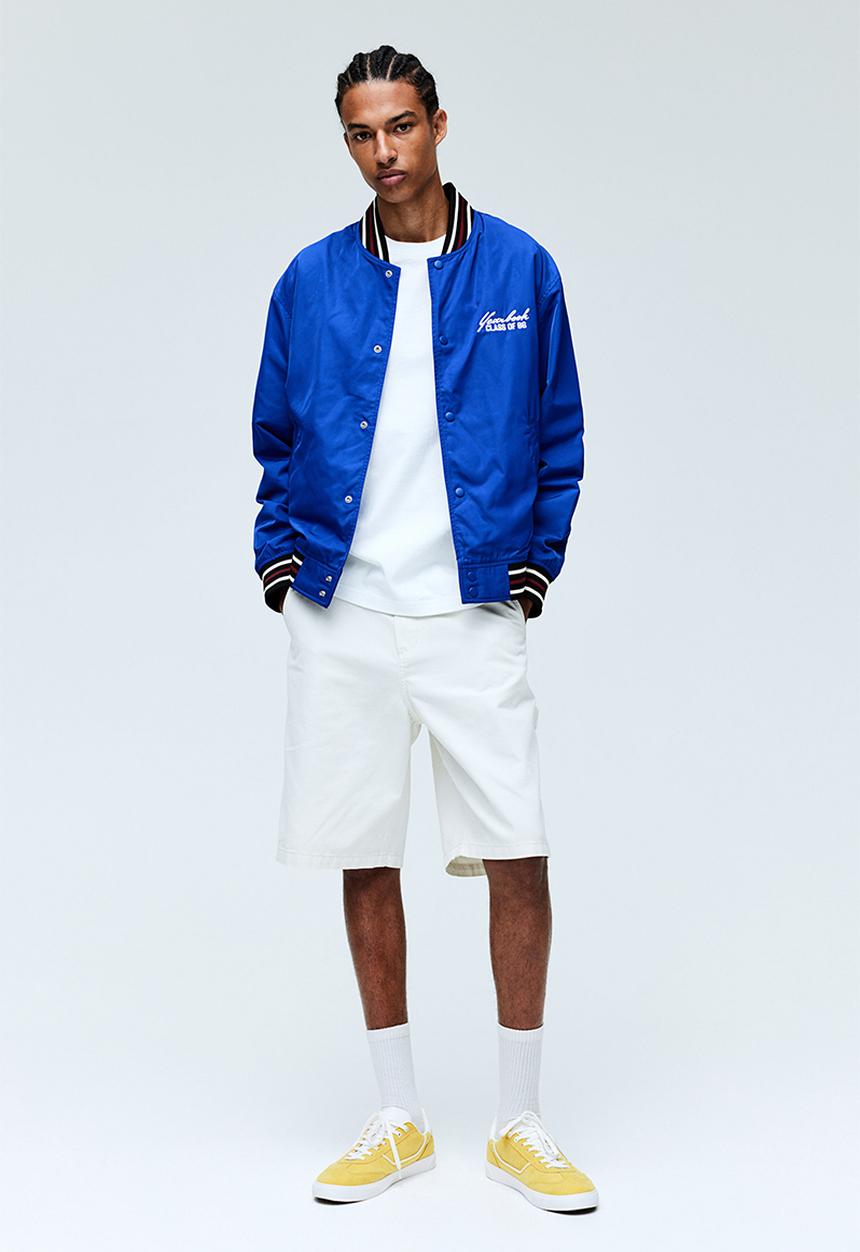 H&M - Regular fit satin baseball jacket - blue, multi